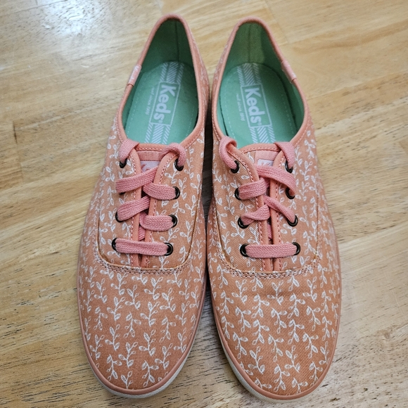 Keds sneaker coral floral print womens size 8.5 - Picture 11 of 13